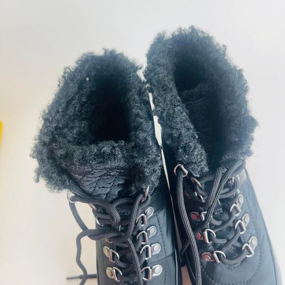 JustFab Kamryn Ankle Wedge Boots Black LaceUp Platform High Heel For Women Size7 - Picture 7 of 10